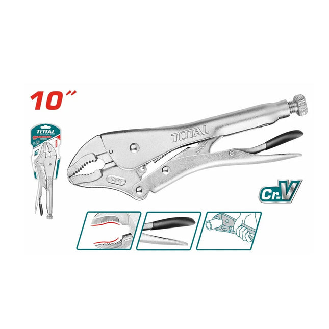 Total THT191001 Curved Jaw Lock Plier 10" Heavy Duty