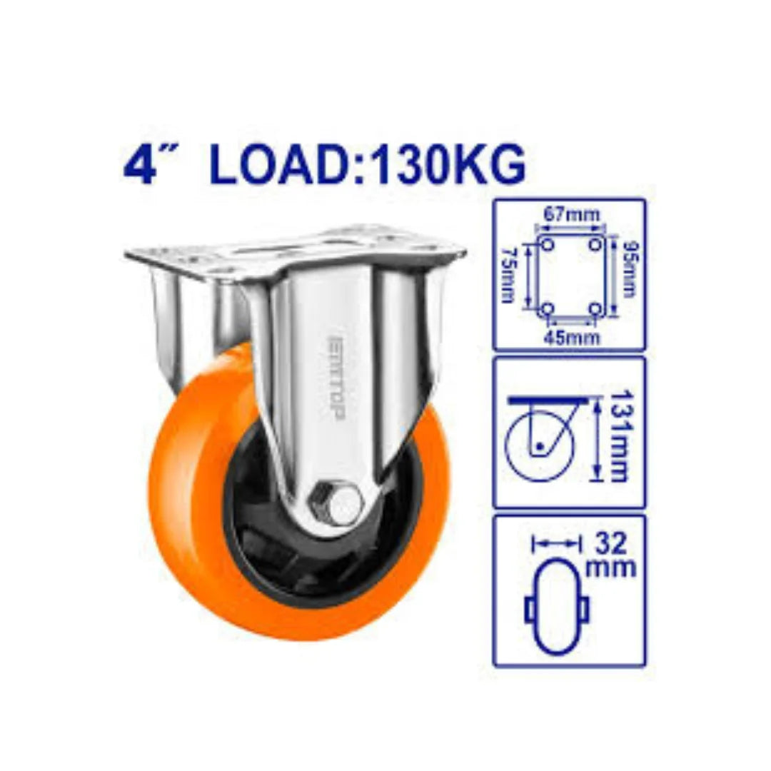 EMTOP EMJL2341 4inch Fixed Caster Wheel – Orange