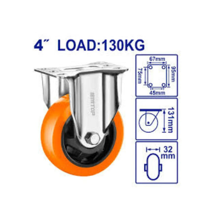 EMTOP EMJL2341   4inch Fixed Caster Wheel – Orange
