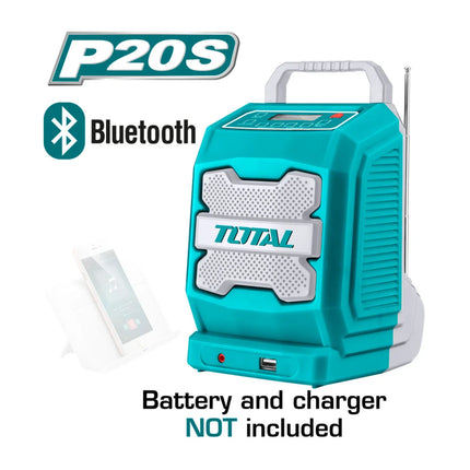Total TJRLI2001 Lithium-Ion Job Radio with Bluetooth Speaker