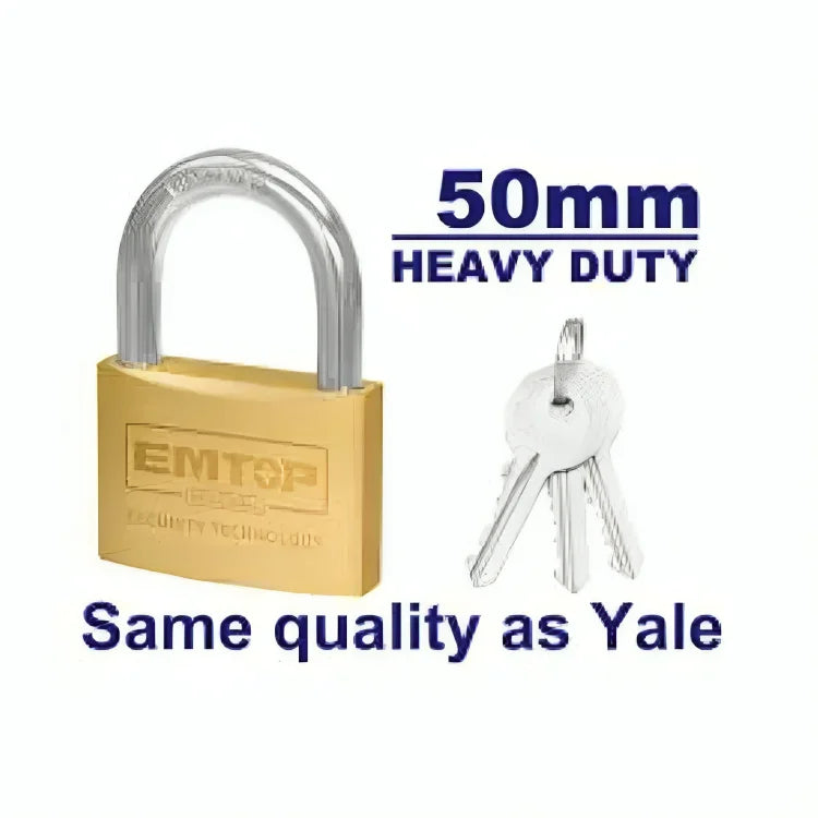 EMTOP EPDKB5021 50mm Brass Padlock