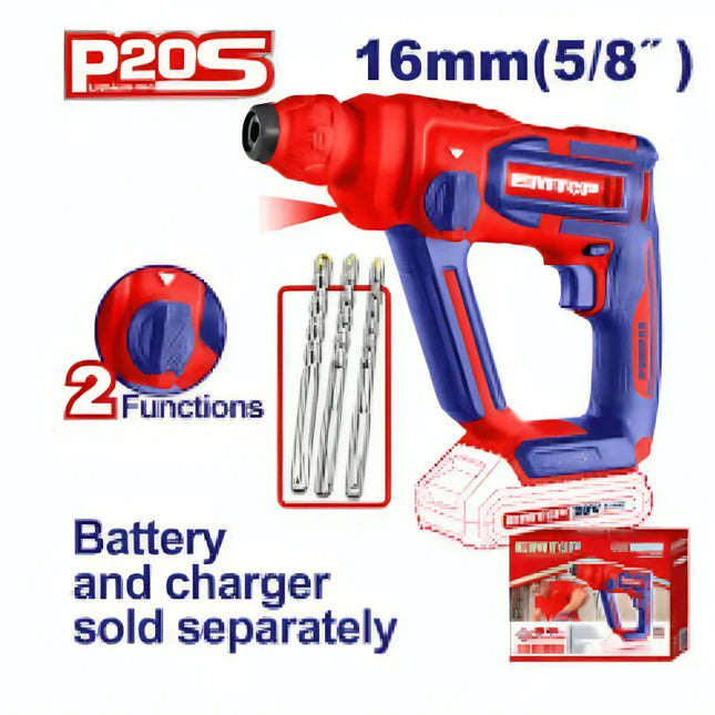 EMTOP ELRH20168 20V Cordless Rotary Hammer