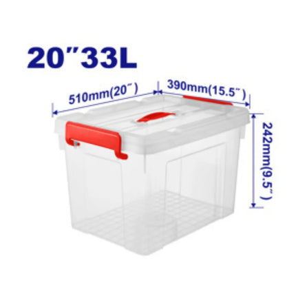 EMTOP EMTB2335 Plastic Storage Box  33 Liters (Transparent)