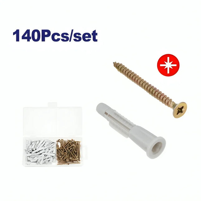 EMTOP EMXT2B01 140 Pcs Chipboard Screws & Anchors Kit