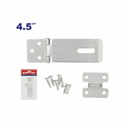 EMTOP EMAN2145 4.5inch Chrome-Plated Hasp and Staple