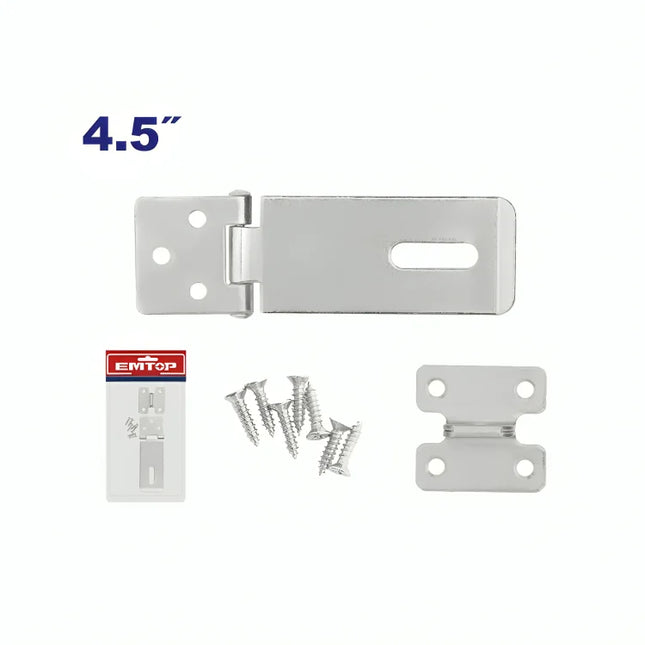 EMTOP EMAN2145 4.5inch Chrome-Plated Hasp and Staple