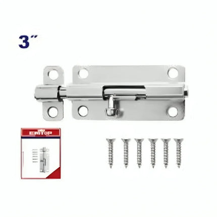 EMTOP EMCX2K03   3inch Chrome-Plated Tower Bolt