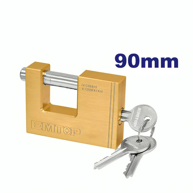 EMTOP EPDKH9001  90mm Square Brass Security Padlock