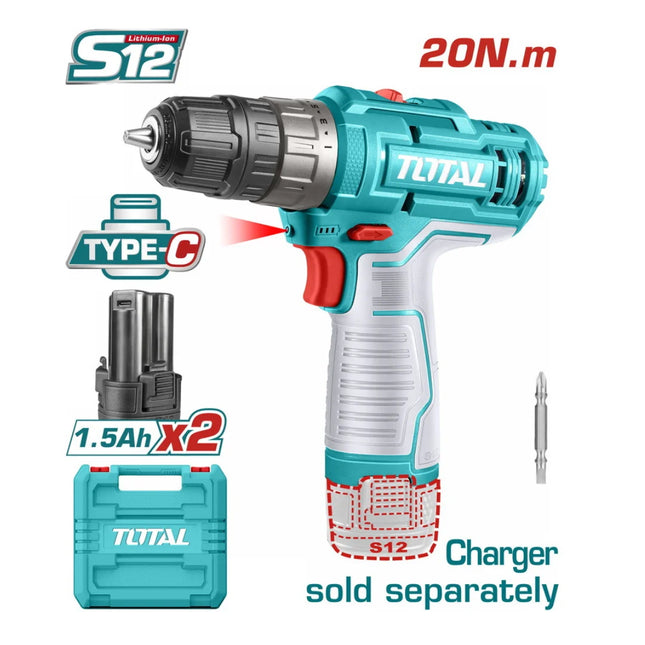 Total TDLI12202 12V Cordless Drill 
