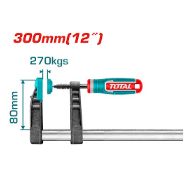 Total THT1320801 |  F Clamp with Plastic Handle
