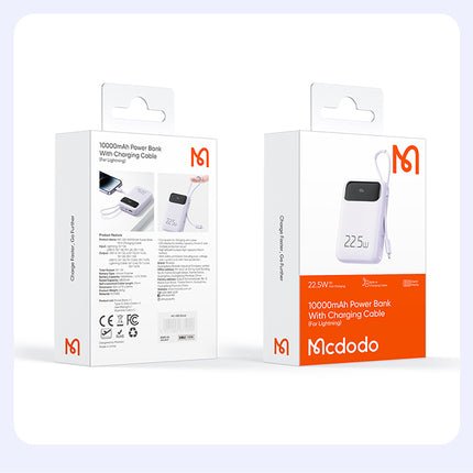 Mcdodo Power Bank 10000mAh with Charging Cable Lightning - Purple MC-325