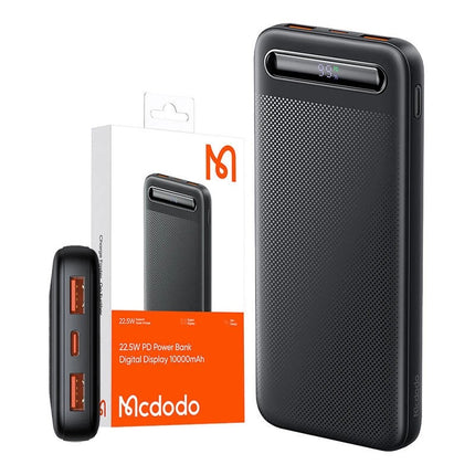 باور بانك Mcdodo 22.5 واط PD شاشة رقمية 10000 مللي أمبير - أسود MC-3881