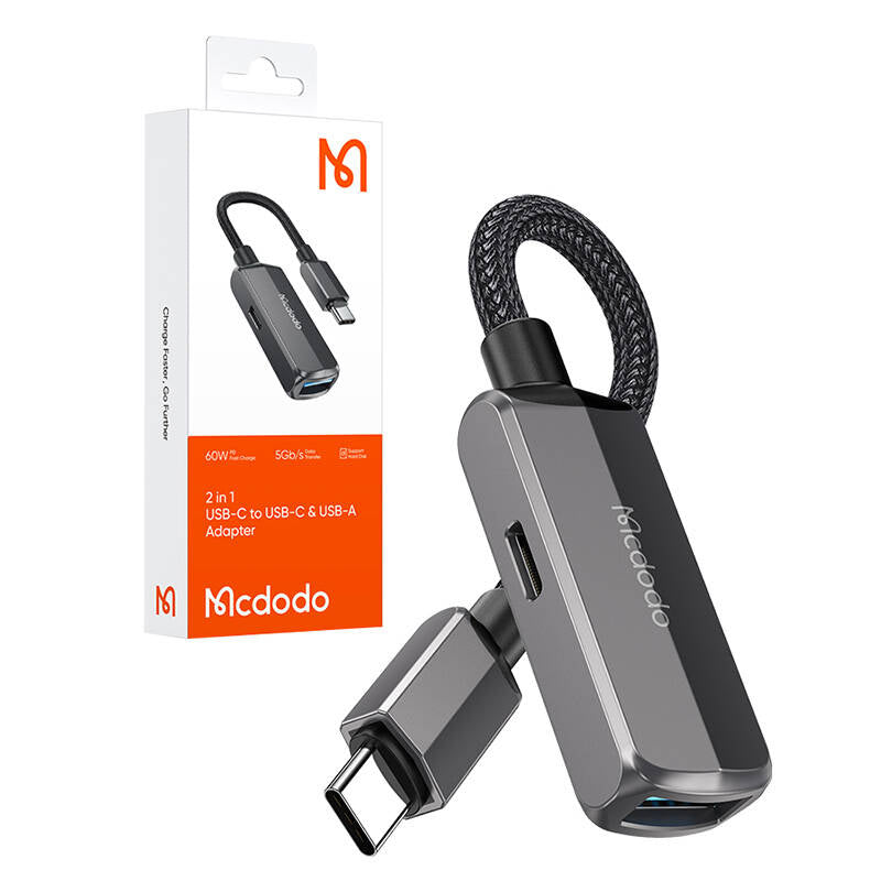 محول OTG 2 في 1 من Mcdodo، USB-C إلى USB-C وUSB-A CA-2830 محول OTG 2 في 1 من Mcdodo، USB-C إلى USB-C وUSB-A CA-2830