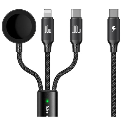 Mcdodo 3-in-1 Charging Cable USB-C to USB-C + Lightning + Apple Watch Wireless Charger 100W 1.2M CA-4940