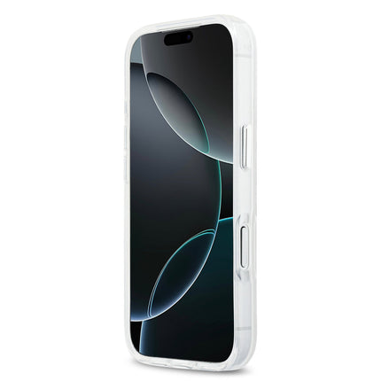 كفر مرسيدس بنز (Mercedes-Benz) ماج سيف مسنفر مع نقشة النجوم الجديدة للايفون 17، 17 برو، و17 برو ماكس - أبيض