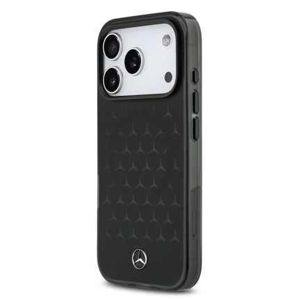 كفر مرسيدس بنز (Mercedes-Benz) ماج سيف مسنفر مع نقشة النجوم الجديدة للايفون 16 برو ماكس وسلسلة آيفون 17 - أسود