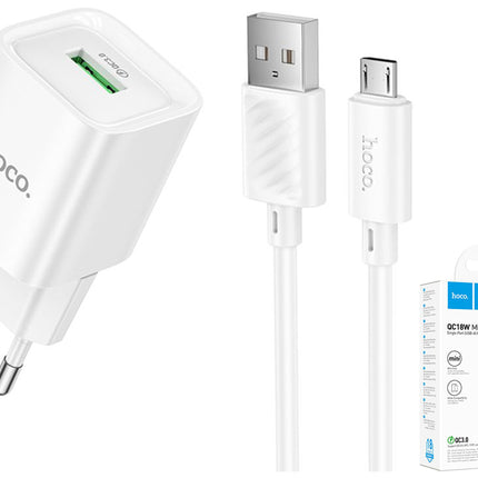 Hoco C145A Charm QC3.0 Fast Charger with Micro USB Cable