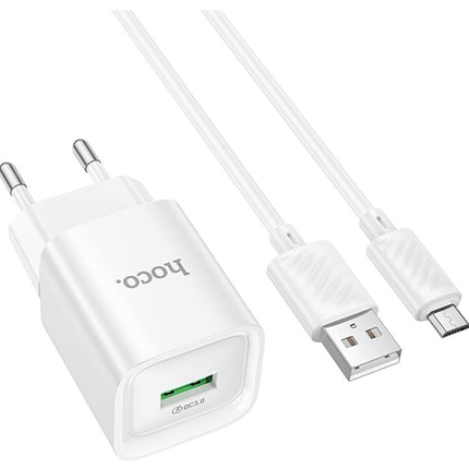 Hoco C145A Charm QC3.0 Fast Charger with Micro USB Cable