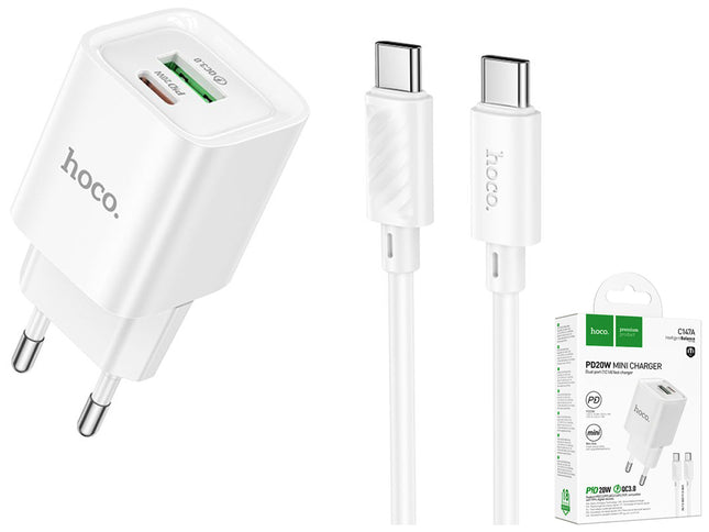 Hoco C147A Charm 20W PD Fast Charger Set with Cable EU