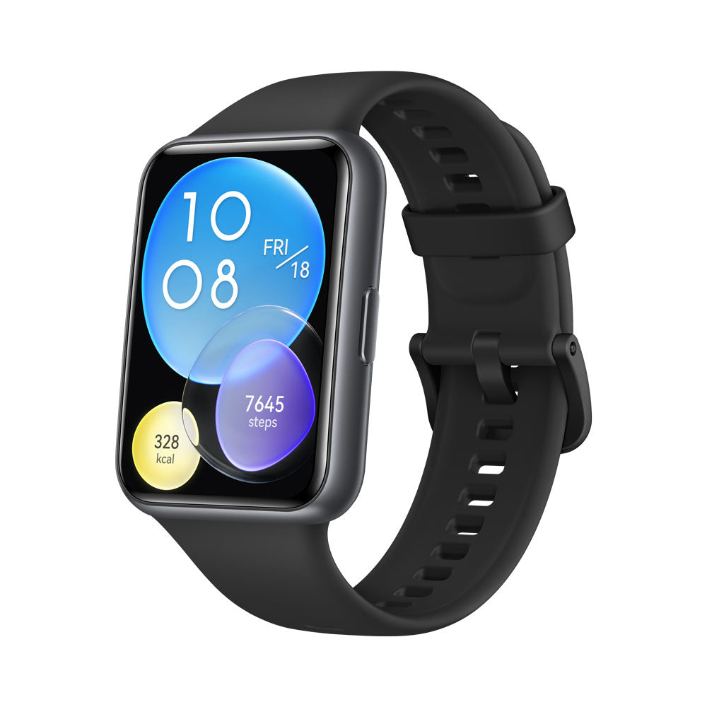 ساعة هواوي واتش فيت 2 (Huawei Watch Fit 2) الذكية، شاشة AMOLED مقاس 1.74 بوصة وميزة مكالمات البلوتوث - متوفرة باللونين الأسود والوردي