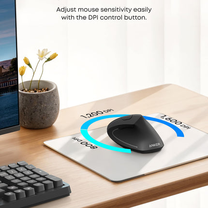 Anker Vertical Wireless Mouse Compact Ergonomic Design