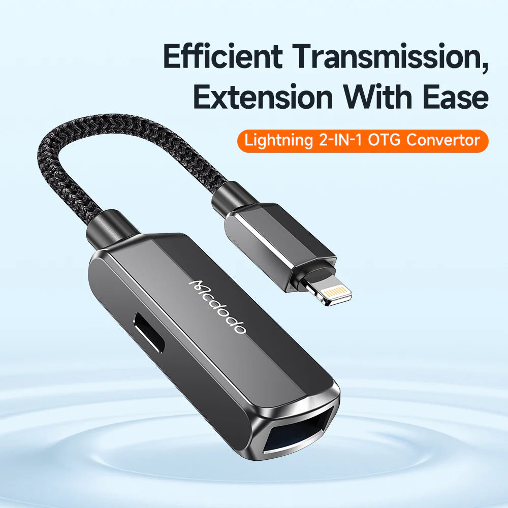 محول 2 في 1 من Lightning إلى USB-A 3.0 OTG CA-2690 من Mcdodo محول 2 في 1 من Lightning إلى USB-A 3.0 OTG CA-2690 من Mcdodo