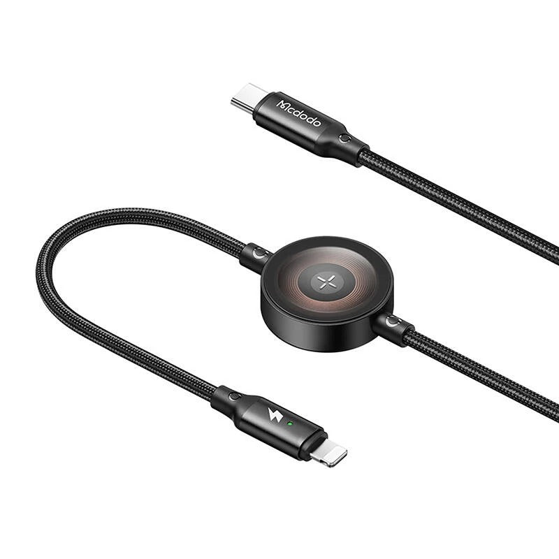 شاحن لاسلكي 2 في 1 من Mcdodo بمنفذ USB-C إلى Lightning + Apple Watch بقوة 36 واط بطول 1.5 متر CA-5680 شاحن لاسلكي 2 في 1 من Mcdodo بمنفذ USB-C إلى Lightning + Apple Watch بقوة 36 واط بطول 1.5 متر CA-5680