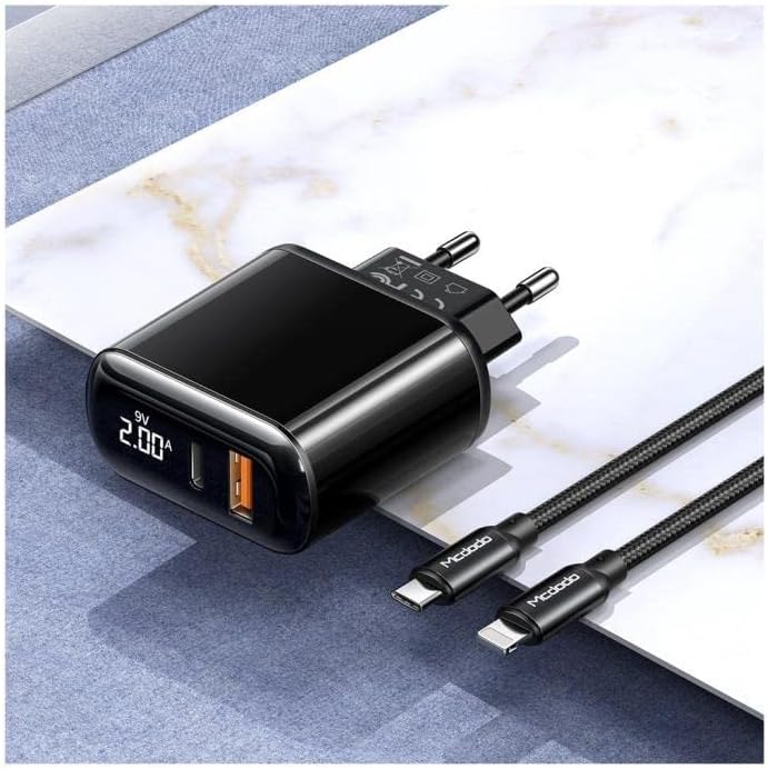 Mcdodo 20W PD+QC EU Charger with USB-C to Lightning Cable LCH-7171 Mcdodo 20W PD+QC EU Charger with USB-C to Lightning Cable LCH-7171