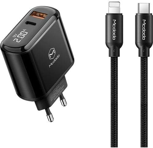 Mcdodo 20W PD+QC EU Charger with USB-C to Lightning Cable LCH-7171