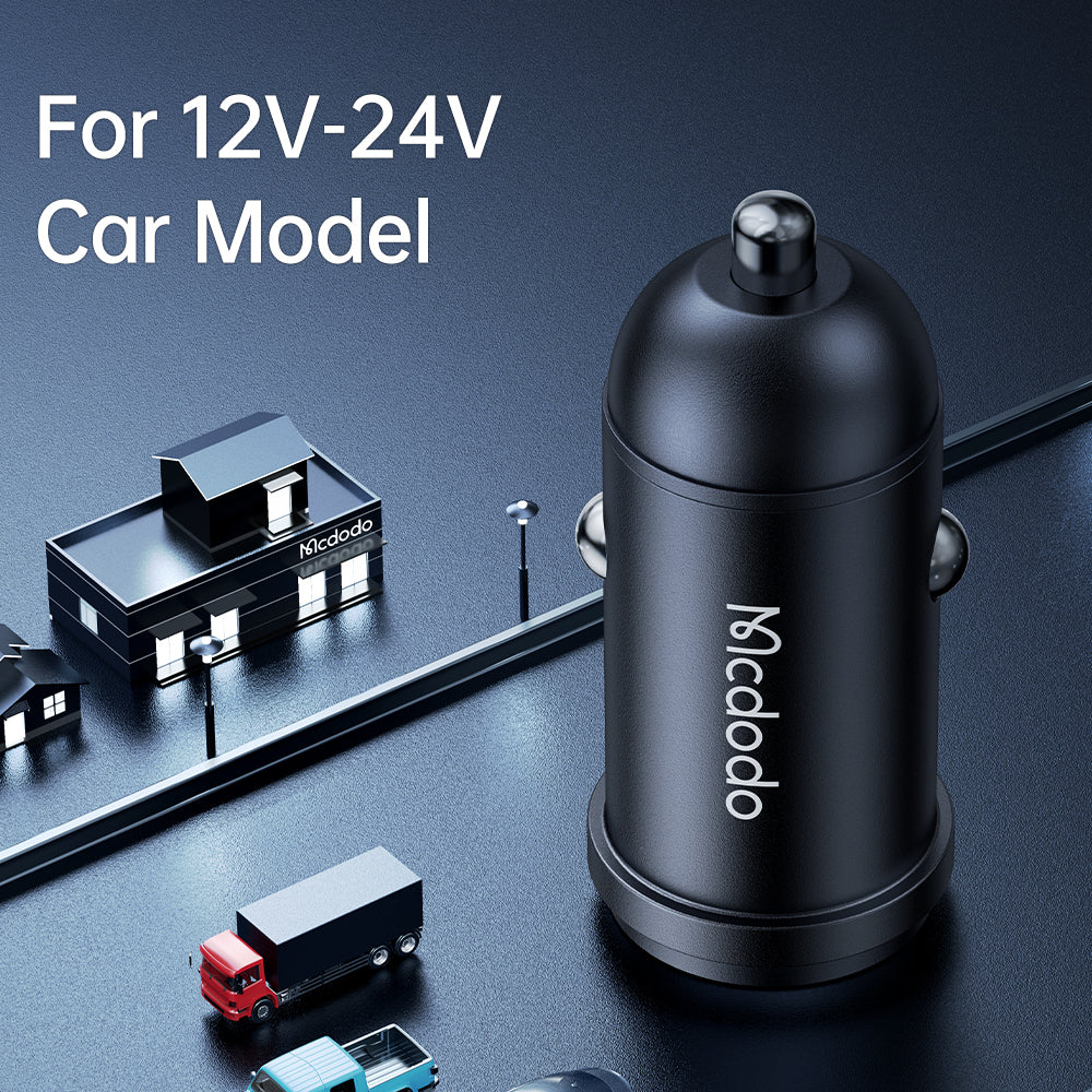 شاحن سيارة سريع PD بقوة 30 واط من Mcdodo مع كابل USB-C إلى USB-C CC-7493 شاحن سيارة سريع PD بقوة 30 واط من Mcdodo مع كابل USB-C إلى USB-C CC-7493