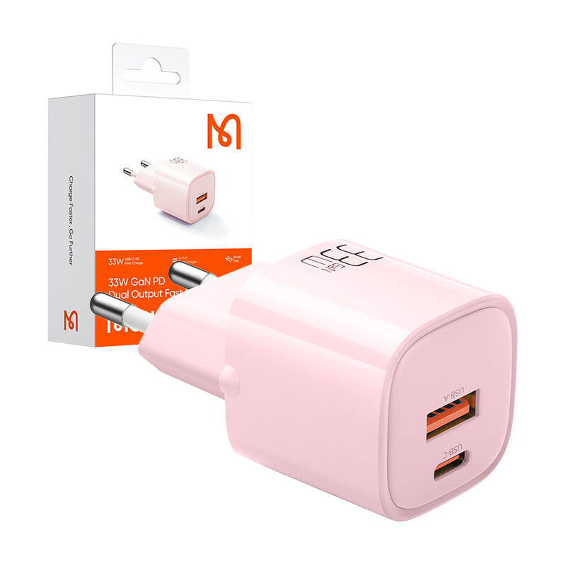 شاحن Mcdodo 33W GaN PD ثنائي المخرجات سريع CH-0156 - وردي شاحن Mcdodo 33W GaN PD ثنائي المخرجات سريع CH-0156 - وردي