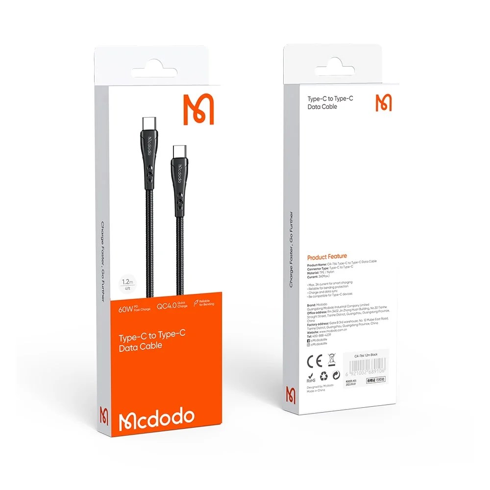 Mcdodo Type-C to Type-C Data Cable 1.2M CA-7641 Mcdodo Type-C to Type-C Data Cable 1.2M CA-7641