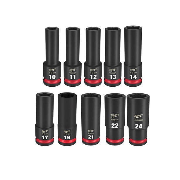 Milwaukee ½″ Drive SHOCKWAVE Deep Impact Socket Set (10 Pieces) Milwaukee ½″ Drive SHOCKWAVE Deep Impact Socket Set (10 Pieces)