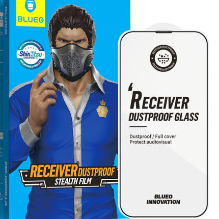 BLUEO NPB6-14pro 6.1 Large Arc Edge Anti-Dust HD Glass - Black for iPhone 14 Pro (6.1″)