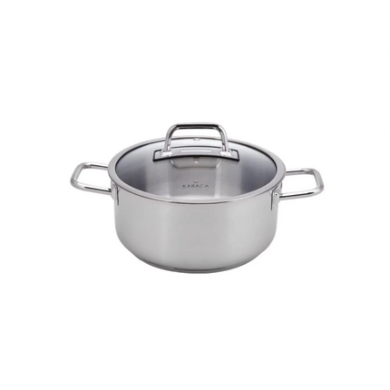 Karaca Galaxy Stainless Steel Induction Stockpot with Lid 16 cm Silver