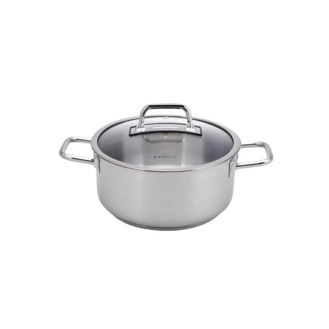 Karaca Galaxy Stainless Steel Induction Stockpot with Lid 16 cm Silver