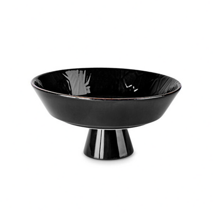Karaca Calvin Ceramic Footed Bowl 24 cm Black