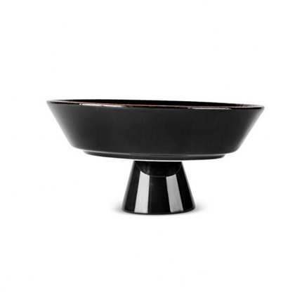 Karaca Calvin Ceramic Footed Bowl 24 cm Black