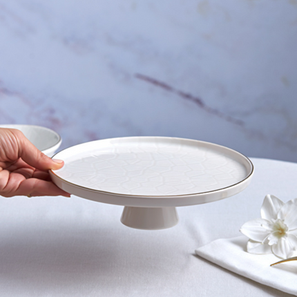 Karaca Calvin Ceramic Footed Serving Plate 23 cm