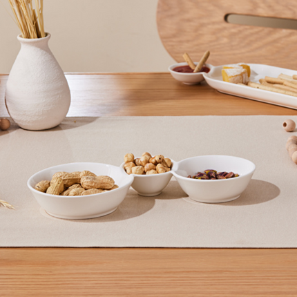 Karaca Carmen Trend 3-Compartment Porcelain Serving Plate 26 cm
