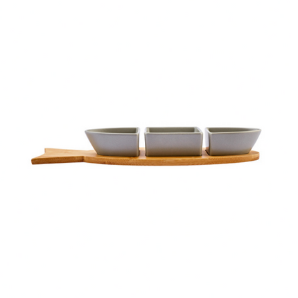 Karaca Malia Fish Porcelain 3-Piece Snack Bowl Set