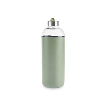 Karaca Leather Green Glass Water Bottle 1L
