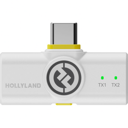 Hollyland LARK M2 DUO 2-Person Wireless Combo Microphone System, Ivory White