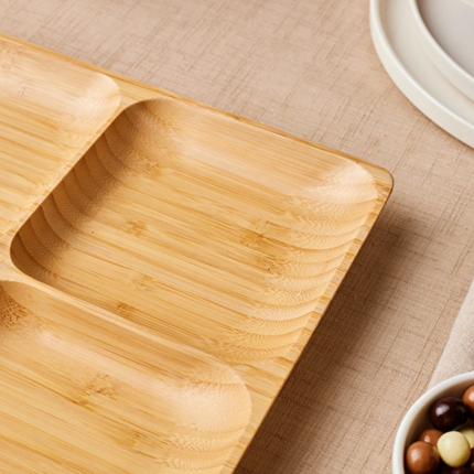 طبق تقديم بامبو مربع 4 أقسام من كاراجا نورا (Karaca Bamboo Nora)