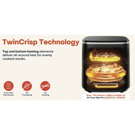 قلاية نوتريكوك الهوائية ماكس برو سعة 8 لتر، 2000 واط (Nutricook NC-AFM600)
