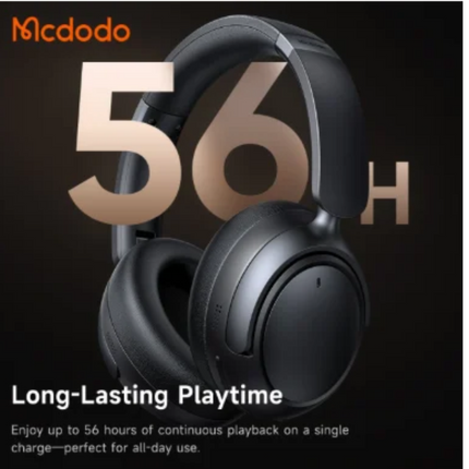 سماعات رأس لاسلكية قابلة للطي بخاصية إلغاء الضوضاء مك دودو، أسود (Mcdodo HP-1420)