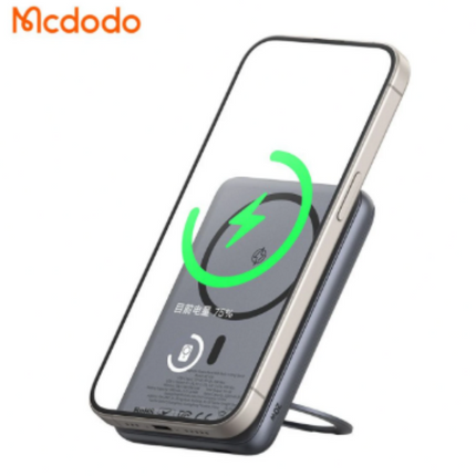 Mcdodo MC-8361 Magnetic Power Bank 5000mAh 20W with Screen & Metal Rotating Stand, Black