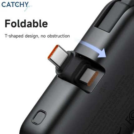 Mcdodo MC-7760 5000mAh Power Bank with Built-in USB-C Cable & Digital Display (22.5W)