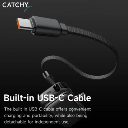 Mcdodo MC-7760 5000mAh Power Bank with Built-in USB-C Cable & Digital Display (22.5W)