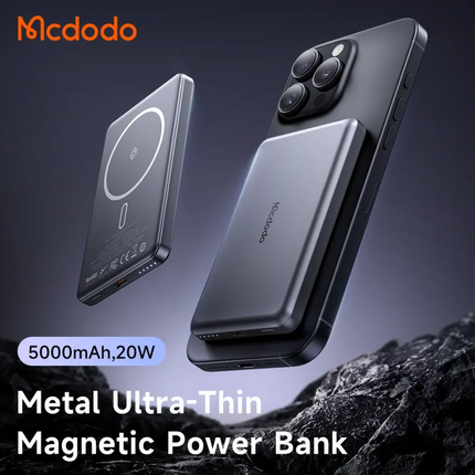 باور بنك لاسلكي معدني مك دودو 5000 ملّي أمبير نحيف للغاية (Mcdodo MC-4641)